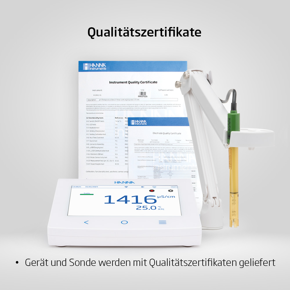Netzwerkfähiges Leitfähigkeitsmessgerät (EC, TDS, Widerstand, Salzgehalt, Temperatur)