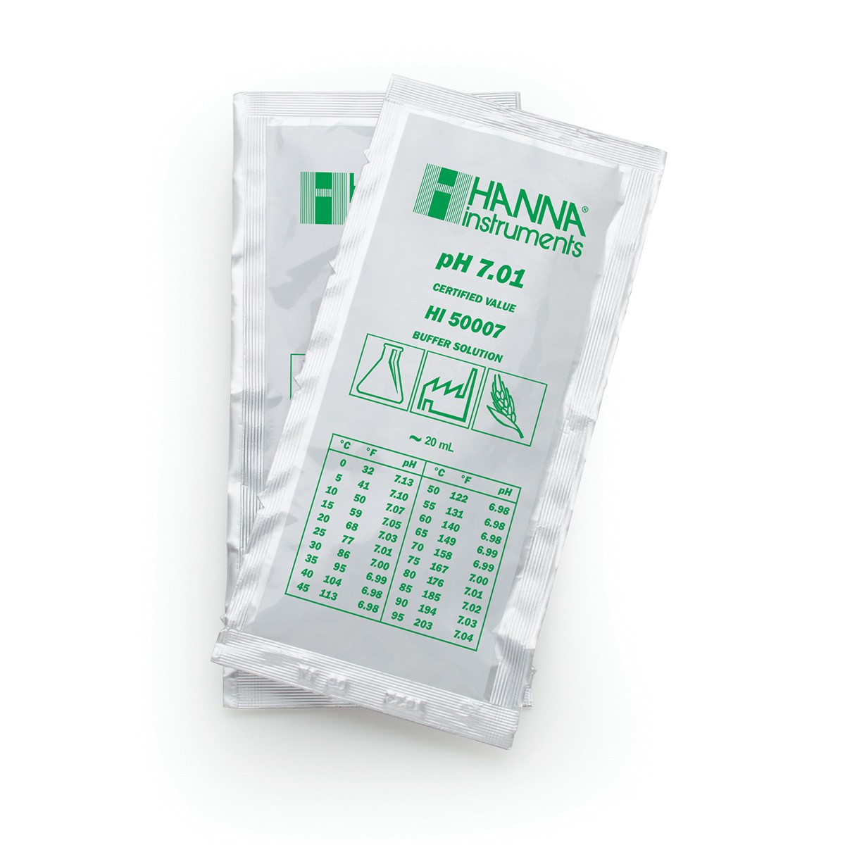 hi50007-02 Kalibrierlösung pH 7,01; technische Qualität, 25 x 20mL-Beutel