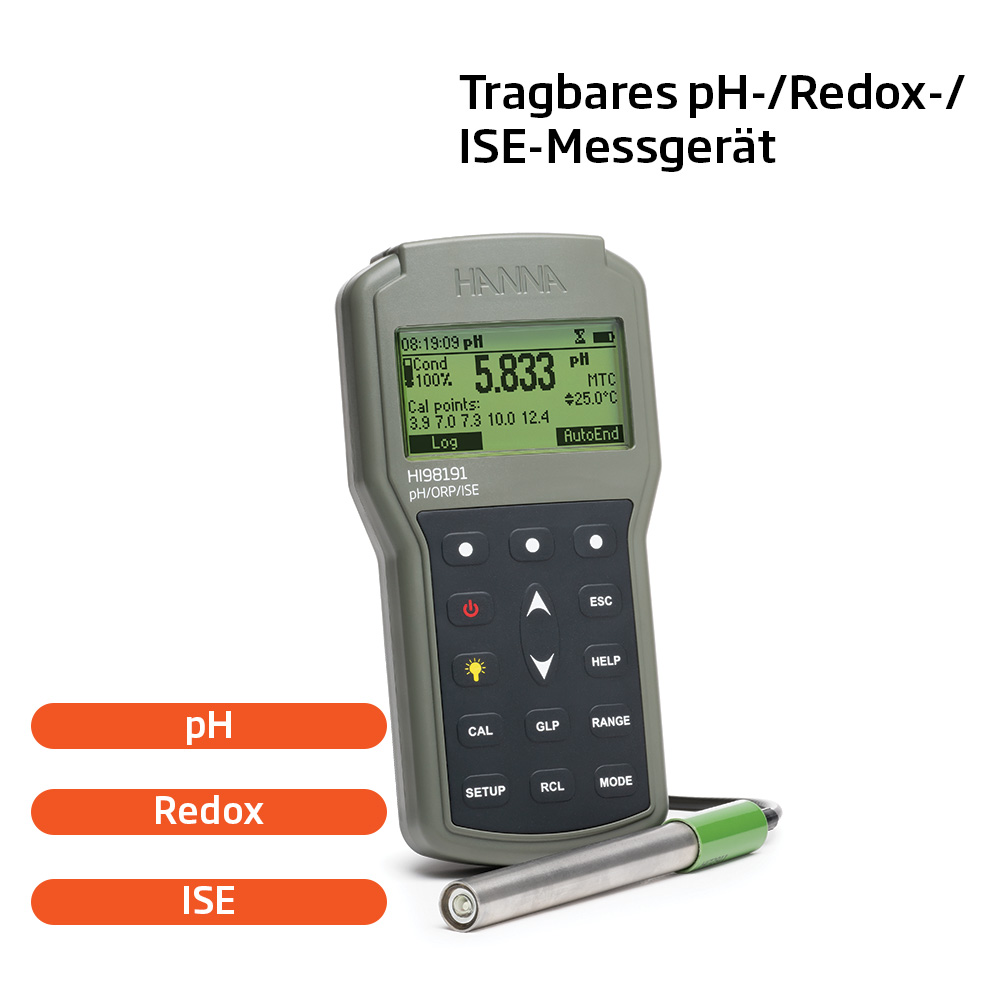 Professionelles Handmessgerät für pH, Redoxpotential und ISE