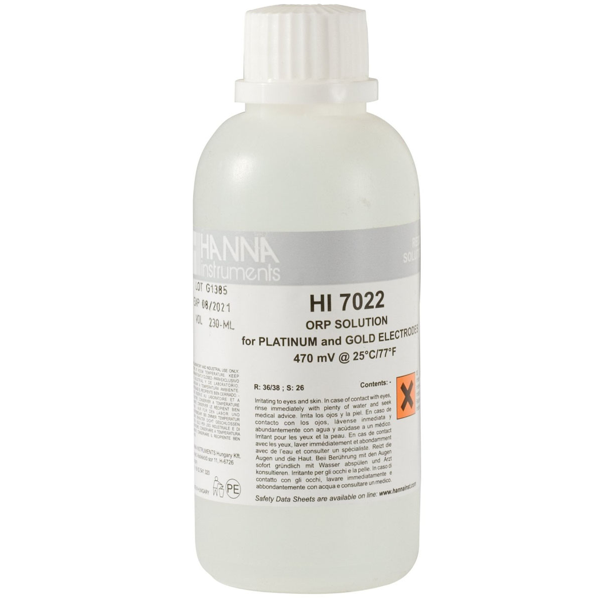 HI7022M Testlösung Redoxpotential 470 mV, 230mL-Flasche