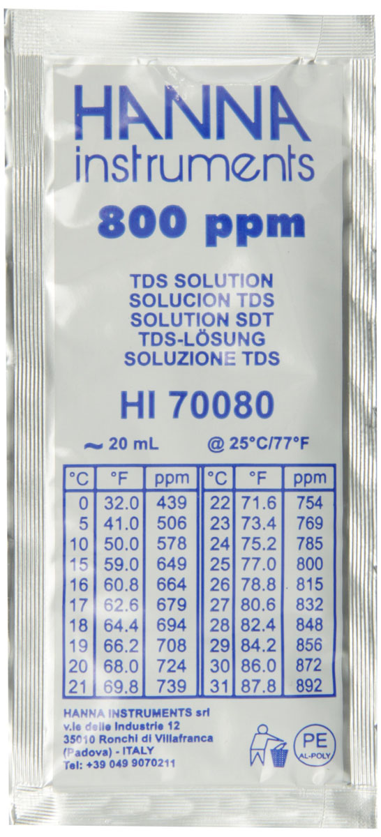 Kalibrierlösung TDS 800 mg/L, 25 x 20mL-Beutel