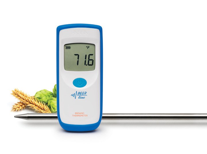 Hand-Thermistor-Thermometer mit einem Edelstahlfühler (1m) für Brauprozesse (Bier)