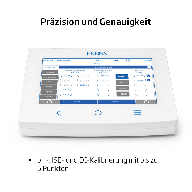 HI6542P-02: HI6000-Kit mit pH/Redox/ISE- und DO-Modul mit polarographischer Sonde
