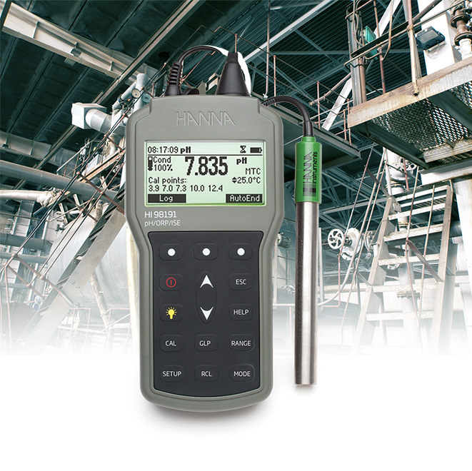 Professionelles Handmessgerät für pH, Redoxpotential und ISE - HI98191
