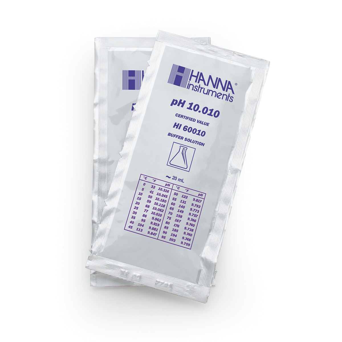 hi60010-02 Kalibrierlösung pH 10,010; Premiumqualität, 25 x 20mL-Beutel