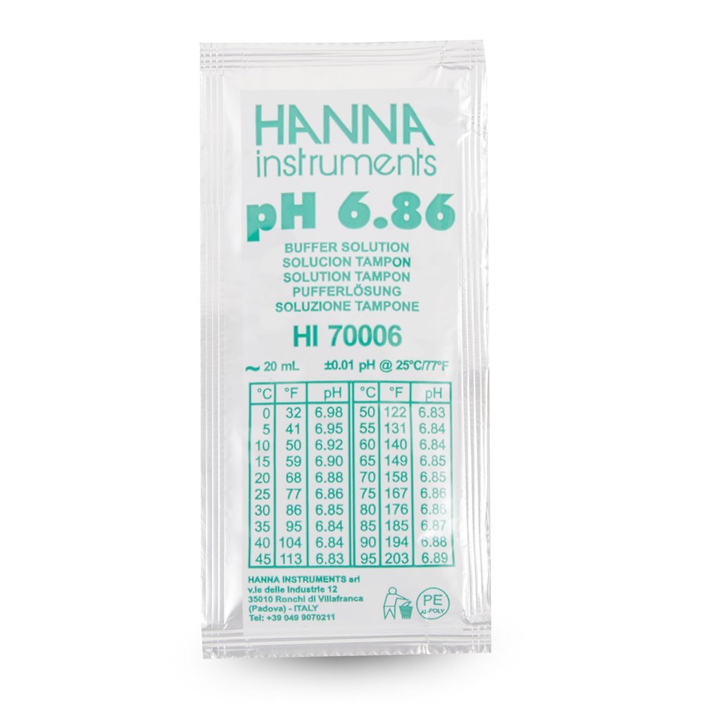 HI70006 Kalibrierlösung pH 6,86; Standardqualität, 25 x 20mL-Beutel